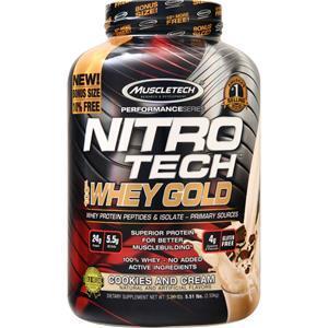Muscletech Nitro Tech 100% Whey Gold - Performance Series Cookies and Cream 5.51 lbs