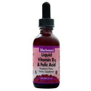 Bluebonnet Liquid Vitamin B-12 & Folic Acid Raspberry 2 fl.oz